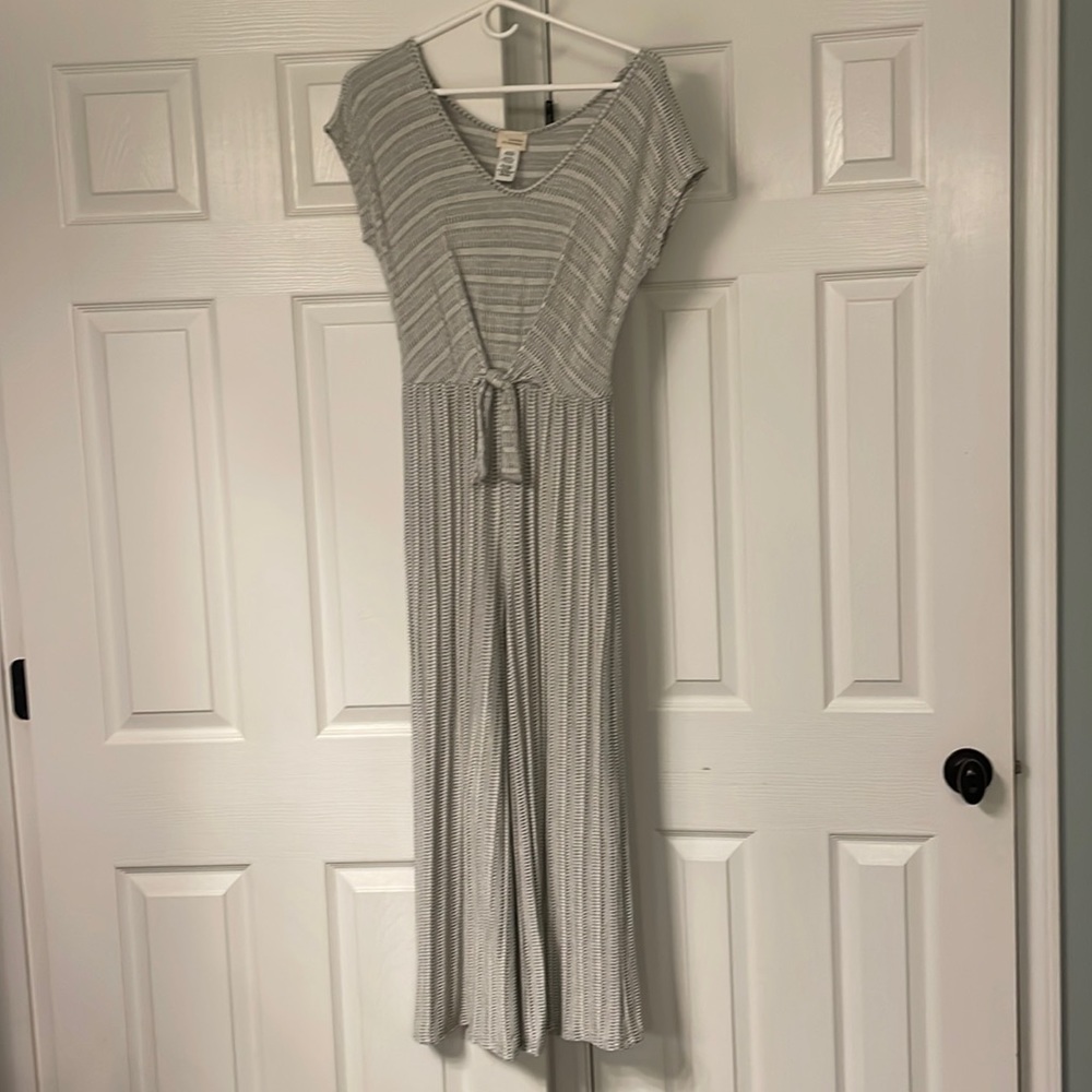 Gray striped jumpsuit